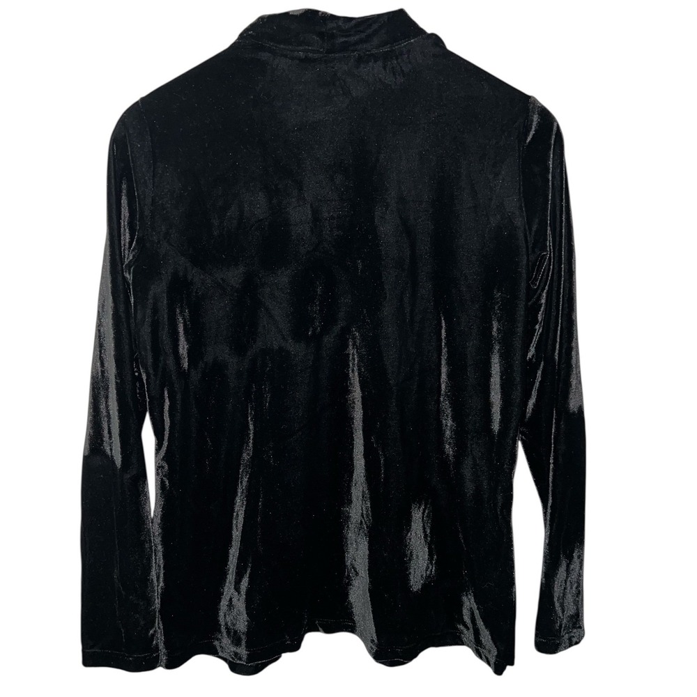 Notations Black Velvet Jacket Silver‎ Ruffle Tank Twinset Women's Size Small - Picture 6 of 8